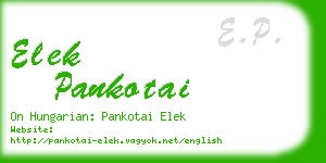 elek pankotai business card